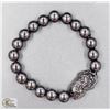 #69-BLACK OBSIDIAN BEAD BRACELET 10MM/8"