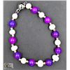 Image 1 : #160- FRESH WATER PEARL& PURPLE  SUGILITE  BRACELE