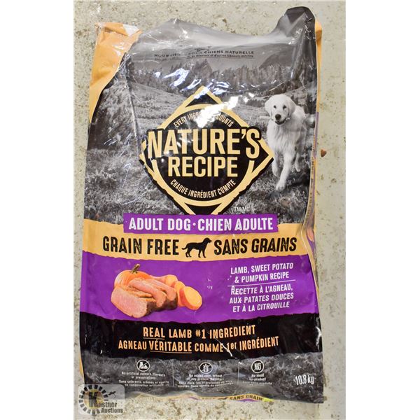 10.8 KG BAG OF NATURES RECIPE DOG FOOD