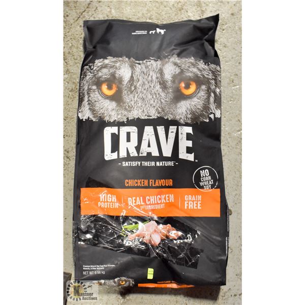 9.98 KG BAG OF CRAVE DOG FOOD *DAMAGED PACKAGING*