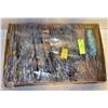 BOX OF ASSORTED SPRINKLERS AND GARDEN TOOLS