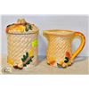 Image 1 : LONG RICH POTTERY PITCHER AND COOKIE JAR SET