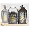 Image 1 : 3 PCS LANTERNS ASSORTED  3 PCS FLAMELESS CANDLES