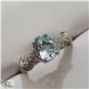 Image 2 : BZ535-74 SILVER BLUE TOPAZ (1.6CT) RING