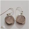 Image 1 : BZ535-76 SILVER ROSE QUARTZ EARRINGS