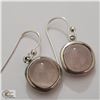 Image 2 : BZ535-76 SILVER ROSE QUARTZ EARRINGS