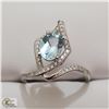 Image 1 : BZ535-88 SILVER BLUE TOPAZ (1.6CT) RING