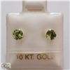 Image 1 : BZ535-98 10K YELLOW GOLD PERIDOT(0.64CT) EARRINGS