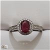 Image 1 : BZ535-54 SILVER RUBY (1CT) RING