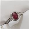 Image 2 : BZ535-54 SILVER RUBY (1CT) RING