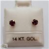 Image 1 : BZ535-75 14K YELLOW GOLD RUBY (0.52CT) EARRINGS