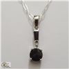 Image 1 : BZ535-85 SILVER 16" ONYX NECKLACE