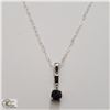 Image 2 : BZ535-85 SILVER 16" ONYX NECKLACE