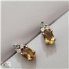 Image 2 : BZ535-92 SILVER CITRINE & DIAMOND EARRINGS