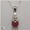 Image 1 : BZ535-81 SILVER 16" RUBY NECKLACE