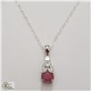 Image 2 : BZ535-81 SILVER 16" RUBY NECKLACE