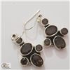 BZ535-91 SILVER SMOKEY QUARTZ EARRINGS