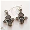 Image 2 : BZ535-91 SILVER SMOKEY QUARTZ EARRINGS