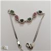 Image 1 : BZ535-53 SILVER RUBY SAPPHIRE & EMERALD 7-8"