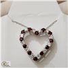 Image 1 : BZ519-140 SILVER GARNET 20" NECKLACE