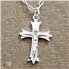 BZ519-133 SILVER CROSS 16" NECKLACE