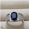 BZ519-115 SILVER SAPPHIRE (3CT) RING