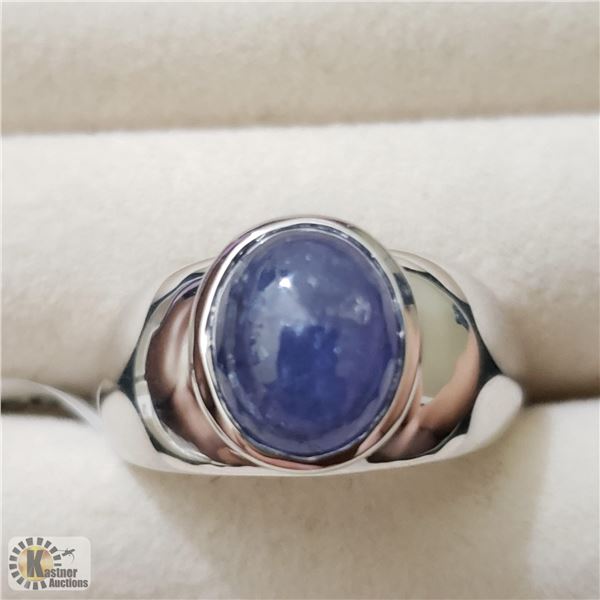 BZ519-134 SILVER TANZANITE(4.2CT) RING