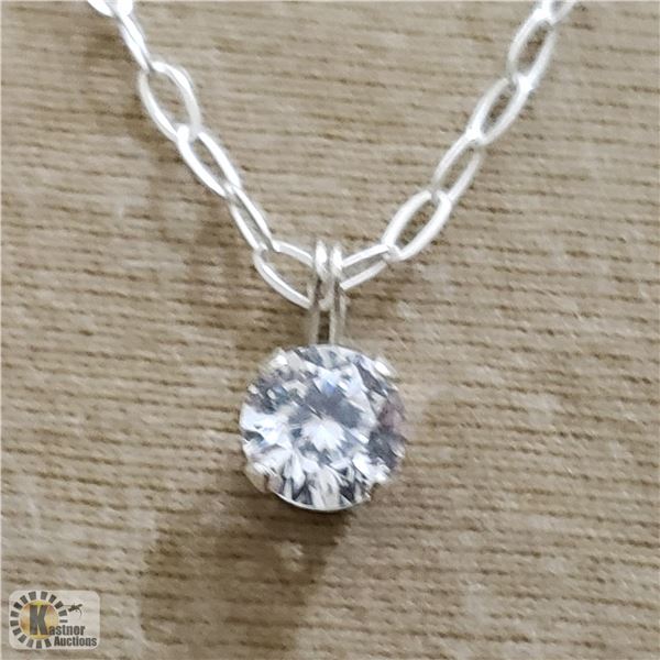 BZ519-137 SILVER CZ 16" NECKLACE