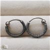 BZ519-148 SILVER HOOP EARRINGS