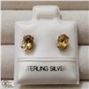 BZ519-103 SILVER CITRINE EARRINGS