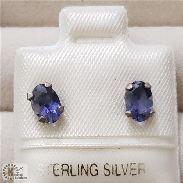 BZ519-111 SILVER LOLITE EARRINGS