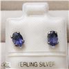 BZ519-111 SILVER LOLITE EARRINGS