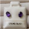 Image 1 : BZ519-106 SILVER AMETHYST EARRINGS