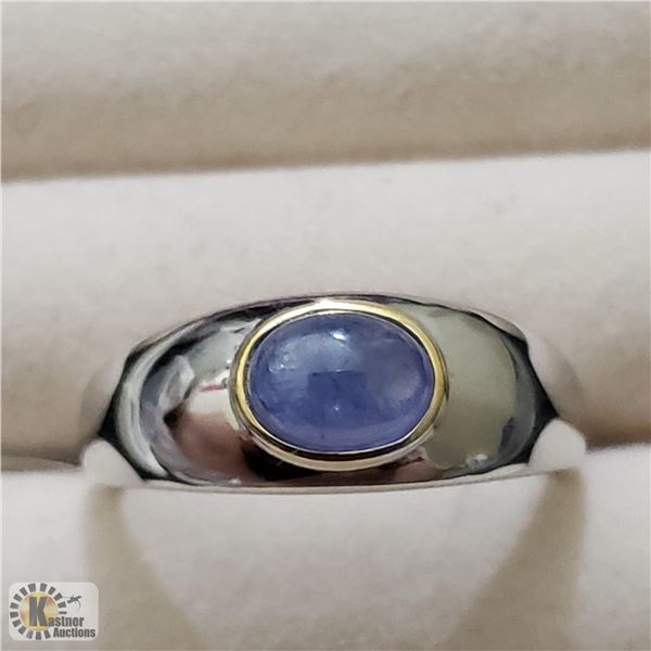 BZ519-116 SILVER TANZANITE (1.7CT) RING