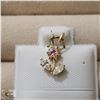 BZ519-149 10K YELLOW GOLD CUBIC ZIRCONIA PENDANT