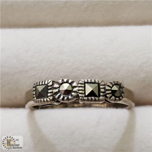 BZ519-139 SILVER MARCASITE RING