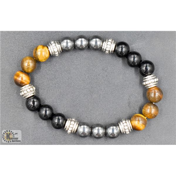 #167-TIGER EYE&MAGNETIC&HERMATITE BRACELET