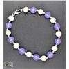 Image 1 : #151- FRESH WATER PEARL& PURPLE JADE BRACELET