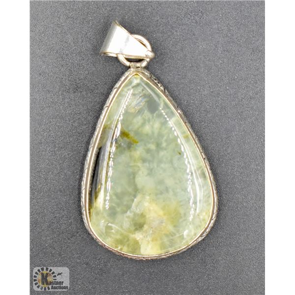 #27-NATURAL PREHNITE PENDANT