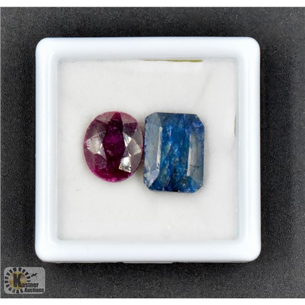 #244-RED RUBY&SAPPHIRE GEMSTONE 26.70CT