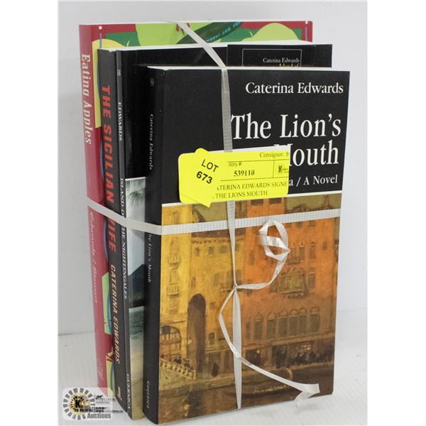 FOUR CATERINA EDWARDS SIGNED BOOKS THE LIONS MOUTH