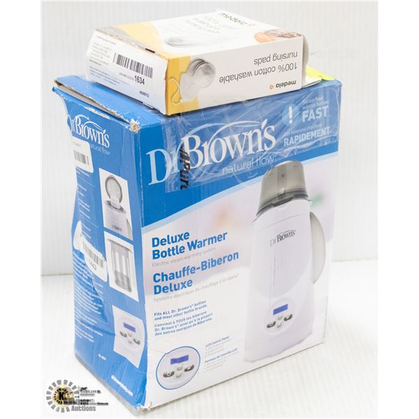 DR.BROWNS DELUXE BOTTLE WARMER & MEDELA WASHABLE