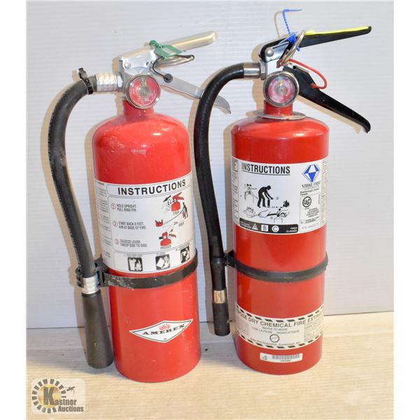 2 CHARGED 5-7LBS FIRE EXTINGUISHERS