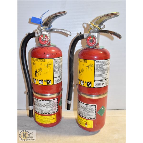 2 CHARGED 5-7LBS FIRE EXTINGUISHERS