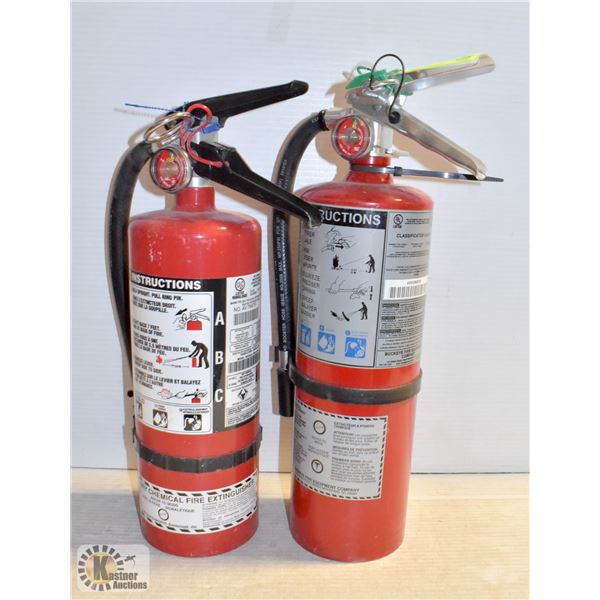 2 CHARGED 5-7LBS FIRE EXTINGUISHERS