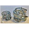 Image 1 : PAIR OF CARNIVAL GLASS KNOTS LG ONE IS 6"