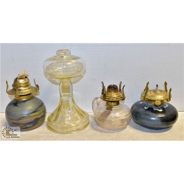 BOX OF OIL LAMPS