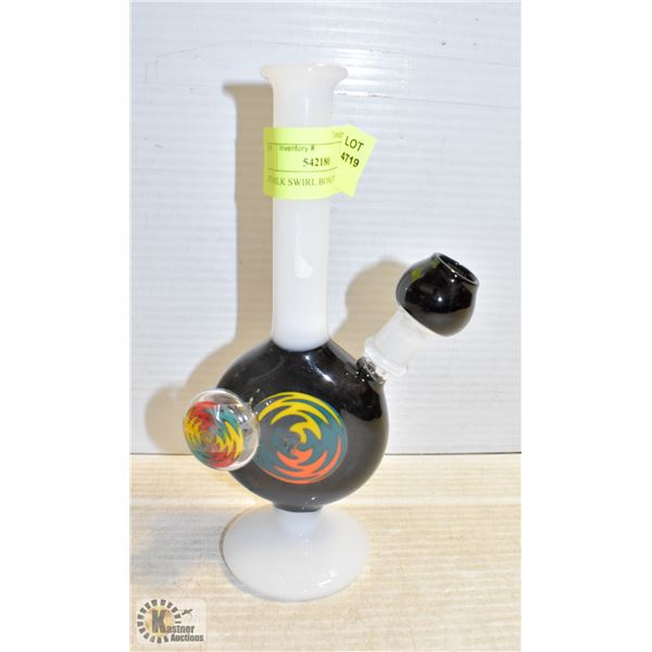 2437 MILK SWIRL BONG 9"