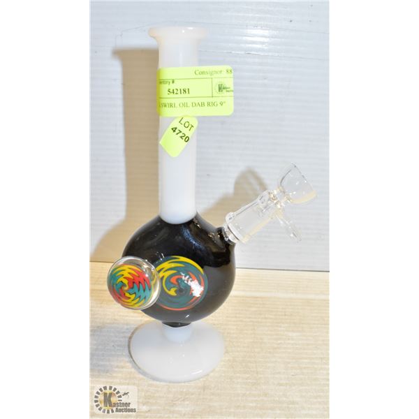 2437 MILK SWIRL OIL DAB RIG 9"