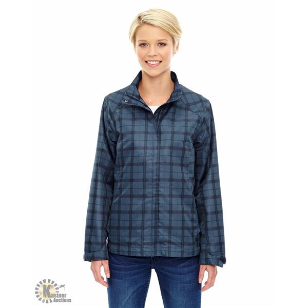 NEW XL NORTH END SPORT LADIES BLUE PLAID JACKET